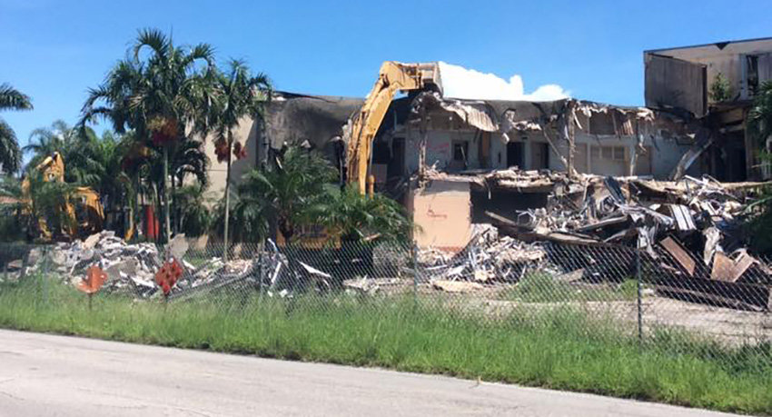 PAHOKEE — A resident took this picture of the demolition starting over the weekend and posted several others, plus video, on social media.